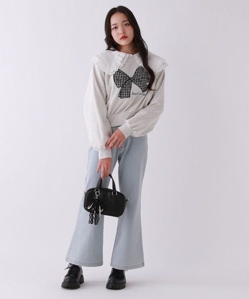 美品♡マークアンドロナ♡セットアップ♡トップス♡パンツ♡グレー♡ブラック♡L repipi armario（レピピアルマリオ） パンツ 「girly line」トキメキ