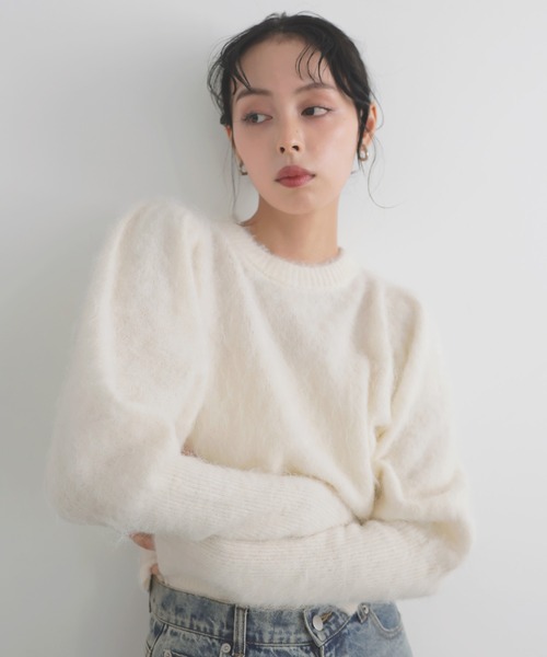 LIAN（リアン） ニット セーター モヘアパフスリーブニット レディース