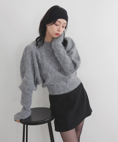 LIAN（リアン） ニット セーター モヘアパフスリーブニット レディース