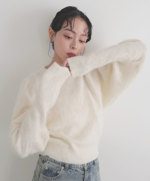 LIAN（リアン） ニット セーター モヘアパフスリーブニット レディース