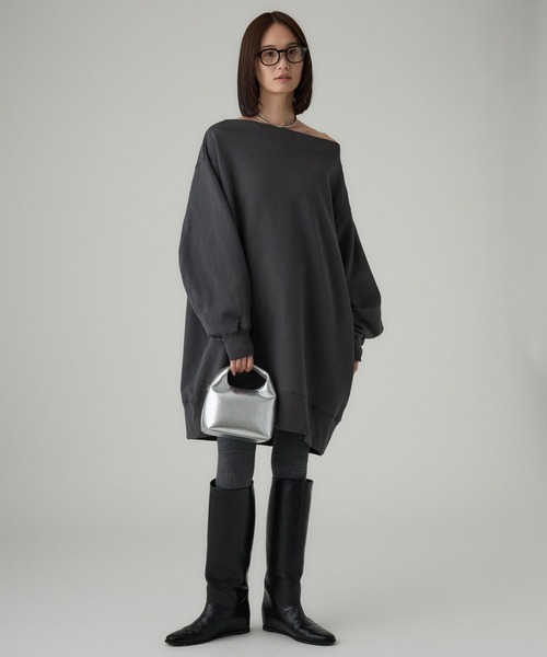 BABYLONE（バビロン） ワンピース オフショルスウェットミニワンピ