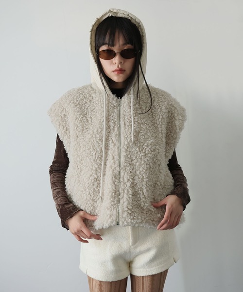 ULYSSES ダウンベスト ベスト 「2way」フード付きリバーシブル中綿