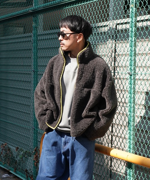 Aphlotus ブルゾン アウター ボアフリースジャケット メンズ