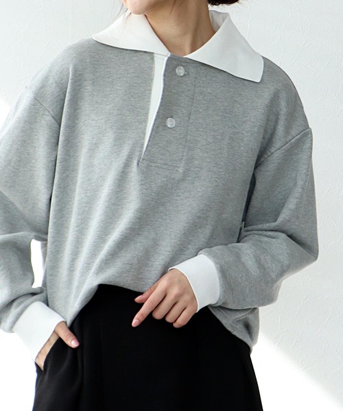 Jines（ジネス） ポロシャツ ポロ 裏毛ポロ衿プルオーバー レディース