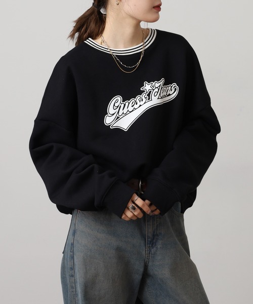 トレーナー スウェット GUESS JEANS ロゴプリントスウェットシャツ 