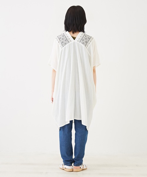 「CUBE SUGAR」 半袖ブラウス M カーキ レディース_画像9