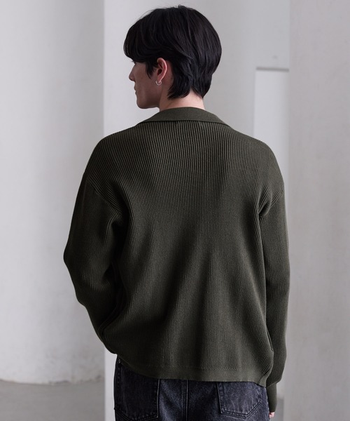 CLEL（クレイル） シャツ 「CLEL」Minimal Collar Drivers Knit Shirt