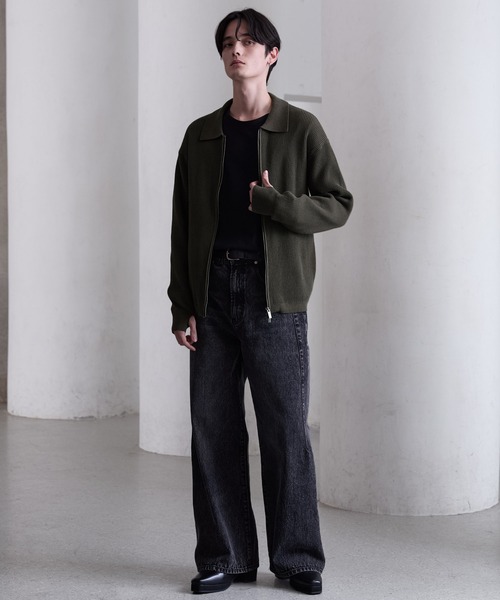 CLEL　ミニマルカラードライバーズニットシャツL CLEL（クレイル） シャツ 「CLEL」Minimal Collar Drivers Knit Shirt