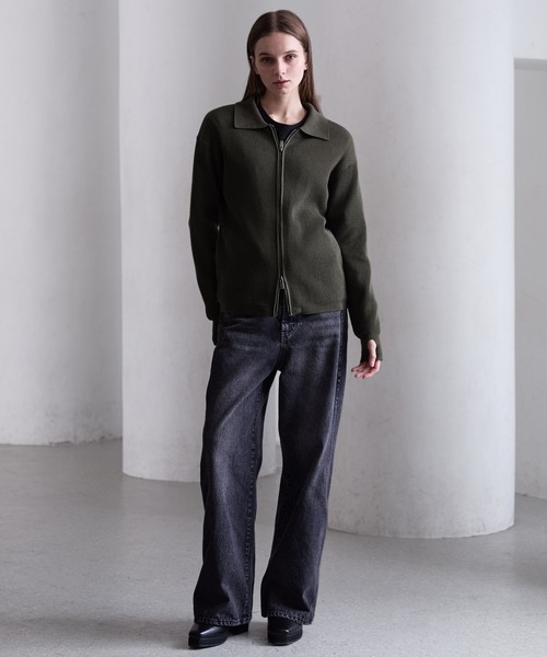 CLEL　ミニマルカラードライバーズニットシャツL CLEL（クレイル） シャツ 「CLEL」Minimal Collar Drivers Knit Shirt ジャケット・アウター
