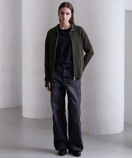 CLEL（クレイル） シャツ 「CLEL」Minimal Collar Drivers Knit Shirt