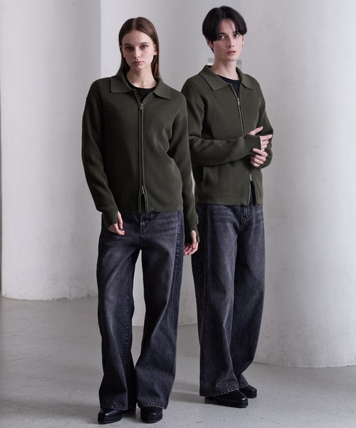 CLEL　ミニマルカラードライバーズニットシャツL CLEL（クレイル） シャツ 「CLEL」Minimal Collar Drivers Knit Shirt