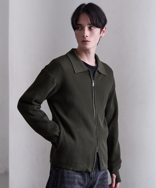 CLEL　ミニマルカラードライバーズニットシャツL CLEL（クレイル） シャツ 「CLEL」Minimal Collar Drivers Knit Shirt