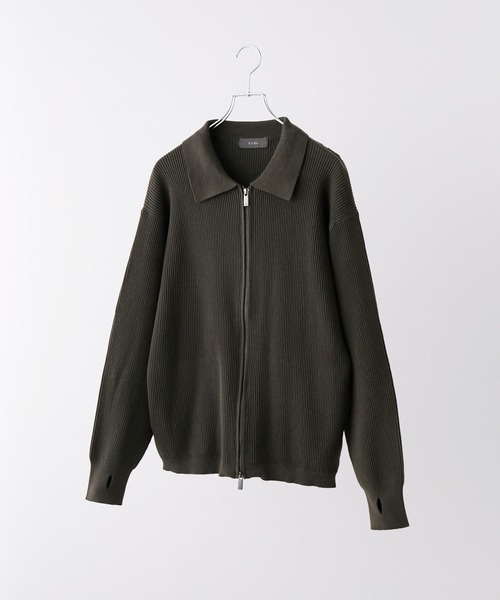 CLEL　ミニマルカラードライバーズニットシャツL CLEL（クレイル） シャツ 「CLEL」Minimal Collar Drivers Knit Shirt