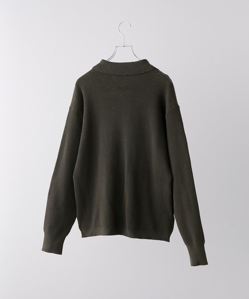 CLEL　ミニマルカラードライバーズニットシャツL CLEL（クレイル） シャツ 「CLEL」Minimal Collar Drivers Knit Shirt
