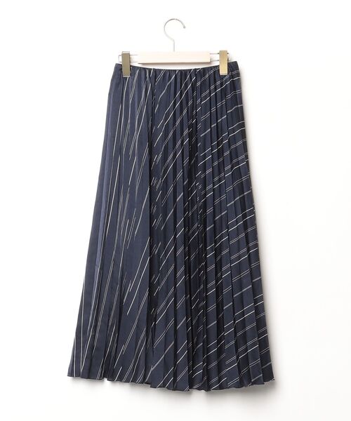 M-PREMIER（エムプルミエ） チェック柄プリーツスカート 34 ネイビー