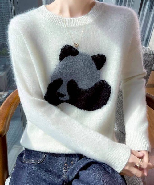 ALMO ニット セーター 「portulaca」目かくしパンダニットトップス