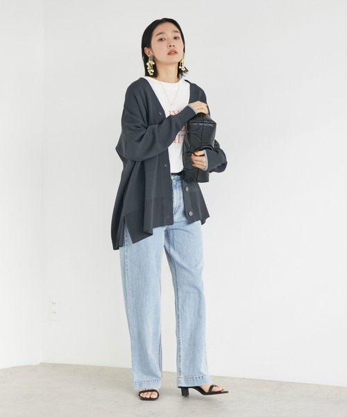 「DOUX ARCHIVES」 ニットカーディガン FREE チャコールグレー レディース_画像7