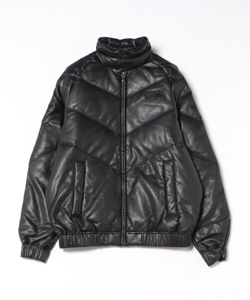 【NEW】ファーストダウン（FIRST DOWN EX）/PU Leather V−Down JKT SMU / ブラック [F942110] STYLISE ダウンジャケット ダウン 「FIRST DOWN」PU Leather V-Down