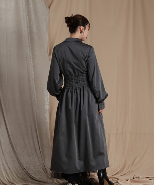 「LEANN MOMENT」 長袖ワンピース MEDIUM グレー レディース_画像5