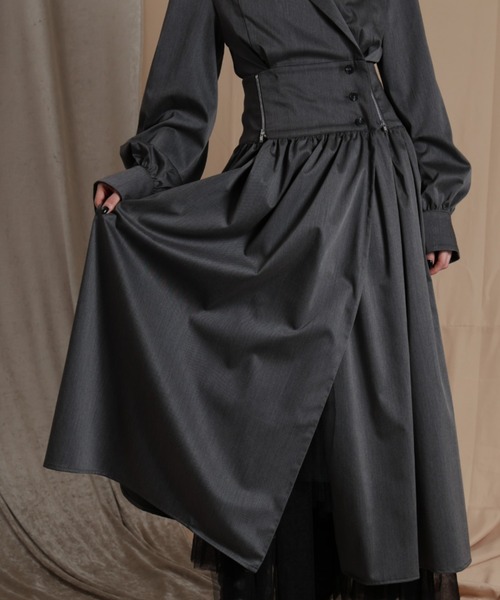 「LEANN MOMENT」 長袖ワンピース MEDIUM グレー レディース_画像6