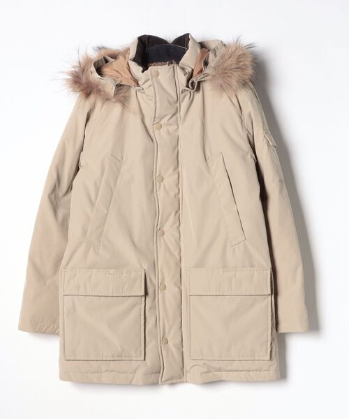 BALMAIN 美品ベージュキルティングダウンコート　M〜Lサイズ BALMAIN ブルーフォックスファー付きベージュダウンコート Mサイズ