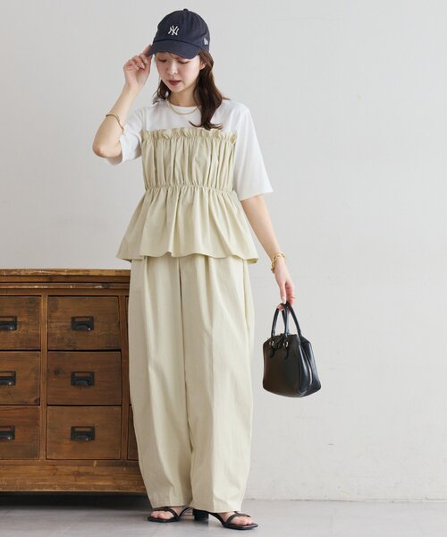 Atlo 袖あり&ミモレ丈3点セット and it_（アンドイット） セットアップ ひんやりタッチワイドプル