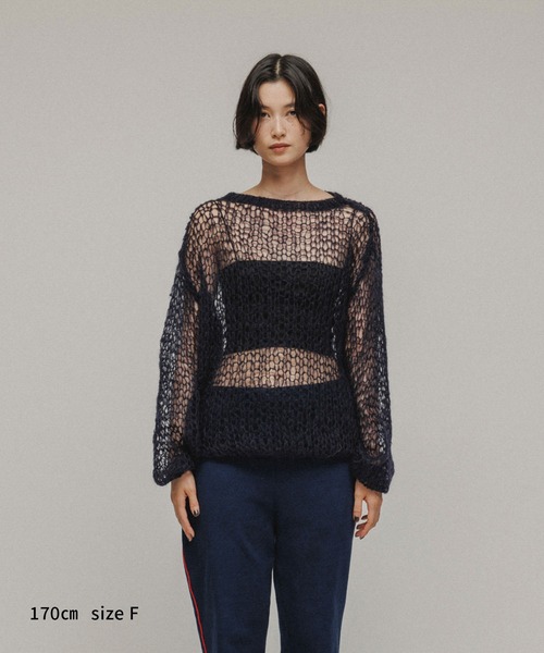 「M TO R」 長袖ニット FREE グレー レディース_画像2