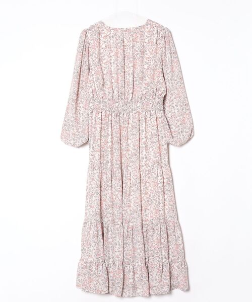 「one after another NICE CLAUP」 花柄長袖ワンピース FREE ピンク レディース_画像2