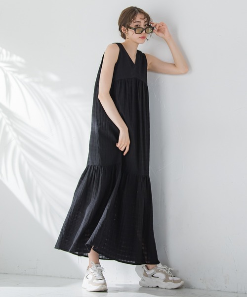 「VICKY」 ノースリーブワンピース M ブラック レディース_画像6