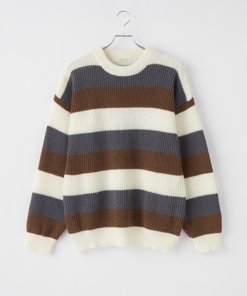 「Anchor Smith」 長袖ニット L ブラウン メンズ_画像2