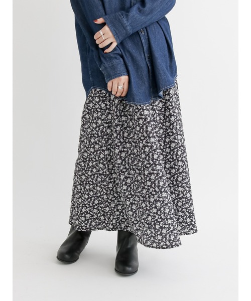 「Lugnoncure」 ロングスカート フリ- ブラウン レディース_画像3