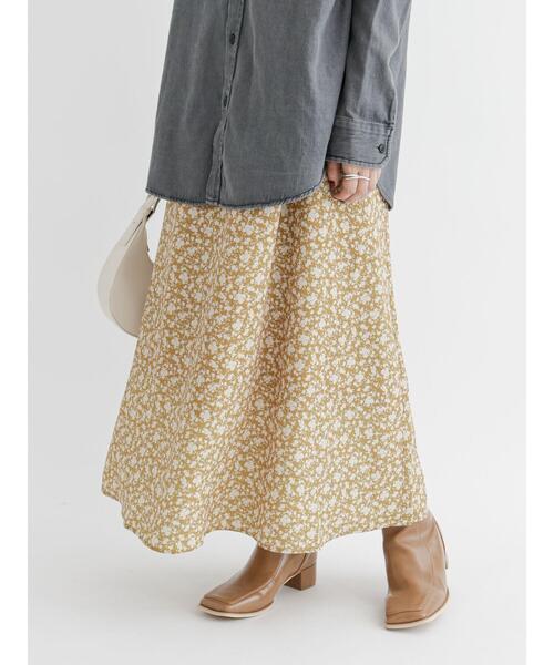 「Lugnoncure」 ロングスカート フリ- ブラウン レディース_画像7