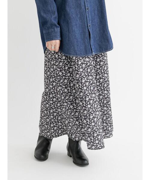 「Lugnoncure」 ロングスカート フリ- ブラウン レディース_画像9