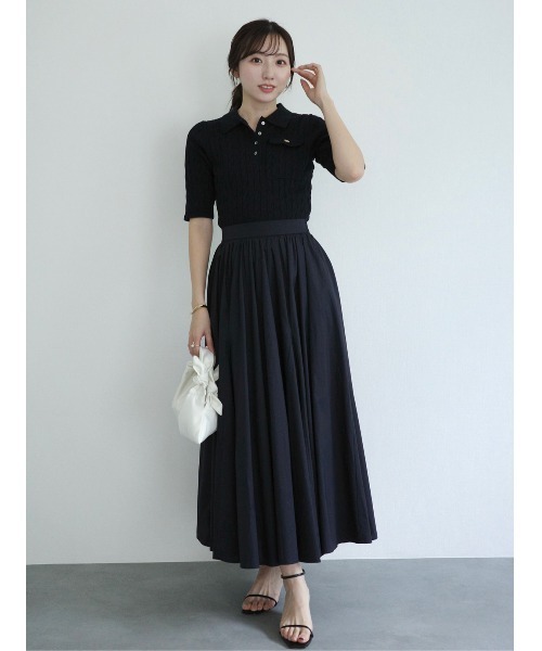 anuans（アニュアンス） ワンピース ケーブルポロニットドッキング