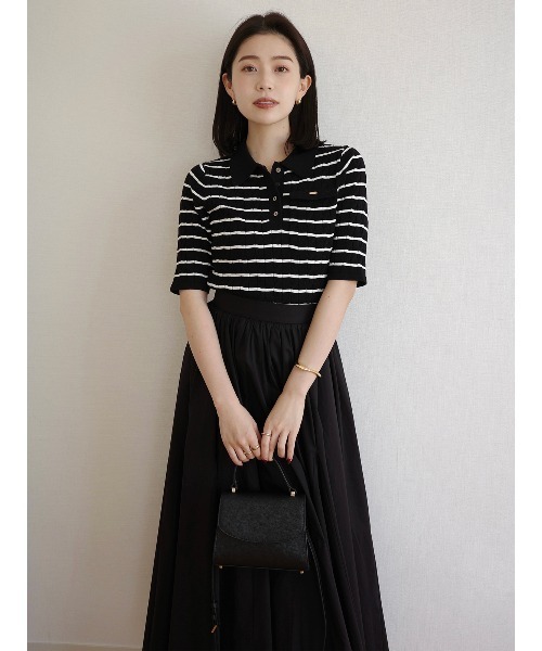 anuans（アニュアンス） ワンピース ケーブルポロニットドッキング