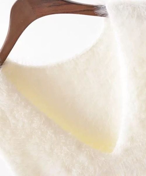 「CADBURY」 ニットベスト FREE ホワイト レディース_画像2