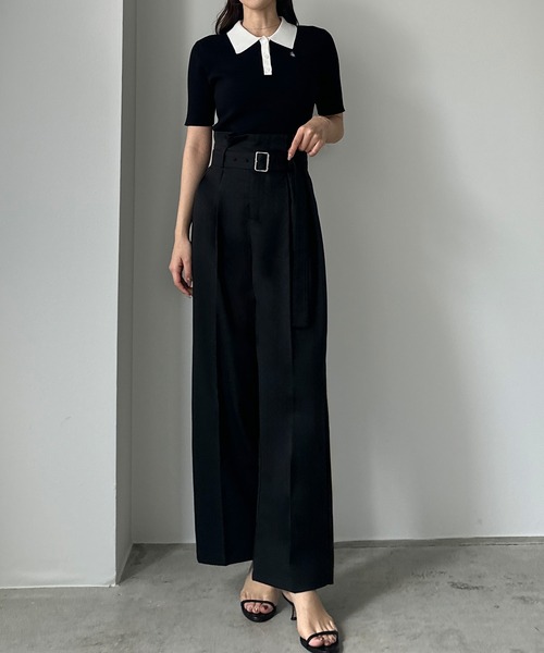 「Louere」 スラックス LARGE アイボリー レディース_画像2