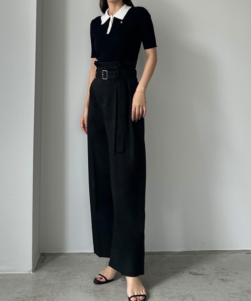 「Louere」 スラックス LARGE アイボリー レディース_画像3