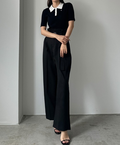 「Louere」 スラックス LARGE アイボリー レディース_画像4