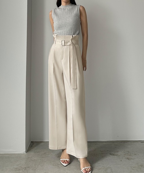 「Louere」 スラックス LARGE アイボリー レディース_画像7