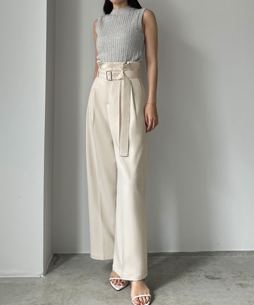 「Louere」 スラックス LARGE アイボリー レディース_画像8