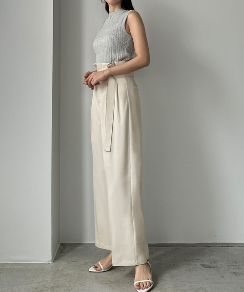 「Louere」 スラックス LARGE アイボリー レディース_画像9