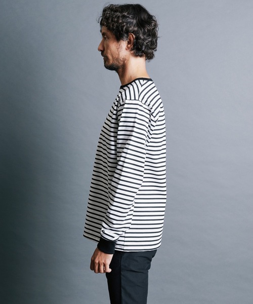 「Magine」 長袖Tシャツ 44 ブラック×ホワイト メンズ_画像3