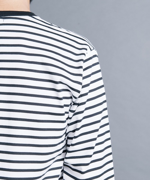 「Magine」 長袖Tシャツ 44 ブラック×ホワイト メンズ_画像5