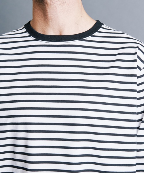 「Magine」 長袖Tシャツ 44 ブラック×ホワイト メンズ_画像7