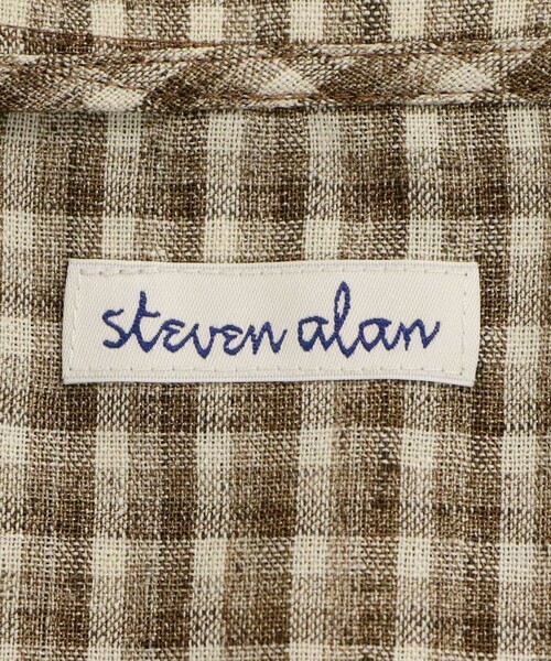 【美品】StevenAlan スティーブンアラン チェック シャツ ブラウス Steven Alan＞ ドレープ オックス チェック レギュラーカラー シャツ