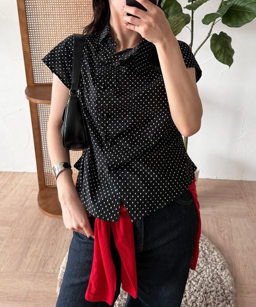 ブラウス シャツ gather design shirt blouse / ギャザーデザインブラウス レディースの画像