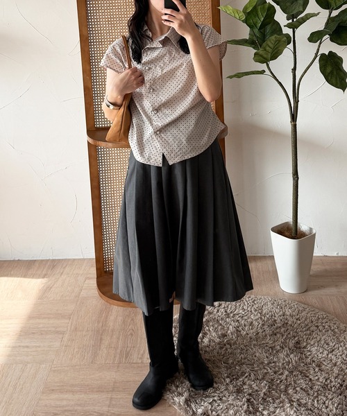 ブラウス シャツ gather design shirt blouse / ギャザーデザインブラウス レディースの画像