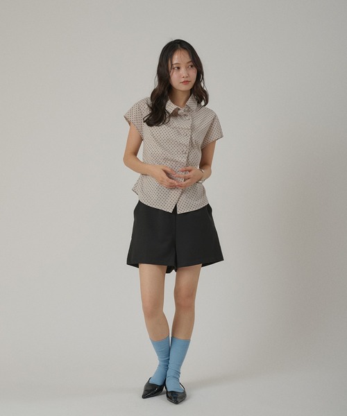 ブラウス シャツ gather design shirt blouse / ギャザーデザインブラウス レディースの画像