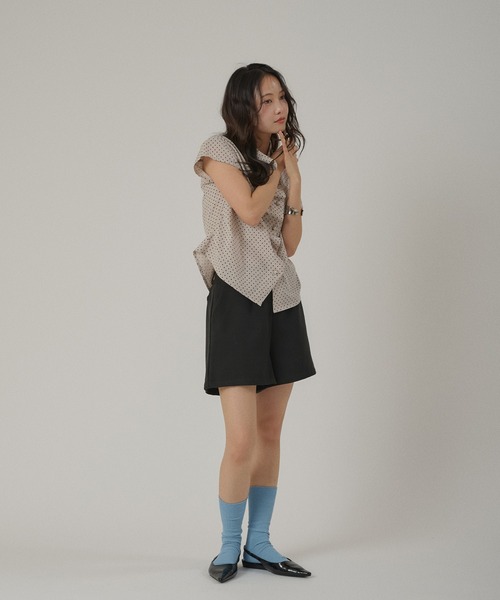 ブラウス シャツ gather design shirt blouse / ギャザーデザインブラウス レディースの画像